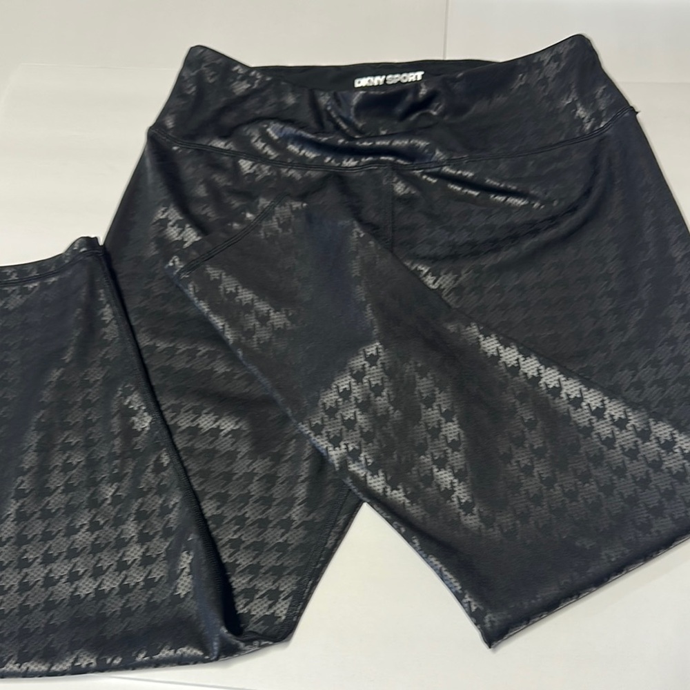 DKNY Black Straight Leg Jeans with Textured Pattern